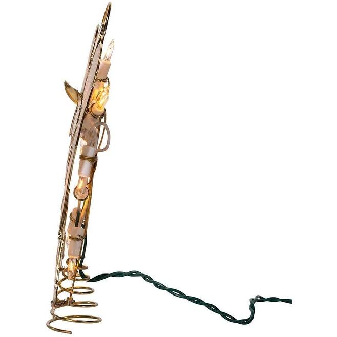 Kurt Adler 9.5-Inch UL 10-Light Capiz Angel Treetop - 9.5"