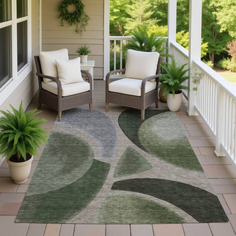Machine Washable Indoor/ Outdoor Modern Hays Chantille Rug