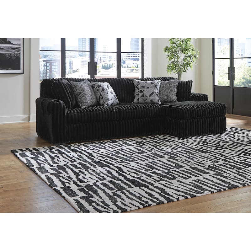 Signature Design by Ashley Midnight-madness Black 2-Piece Sectional Sofa with Chaise - 120" W x 65" D x 40" H - Right Facing
