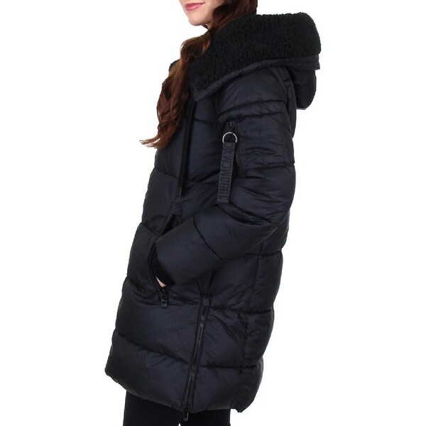 Steve madden faux fur hooded puffer jacket clearance