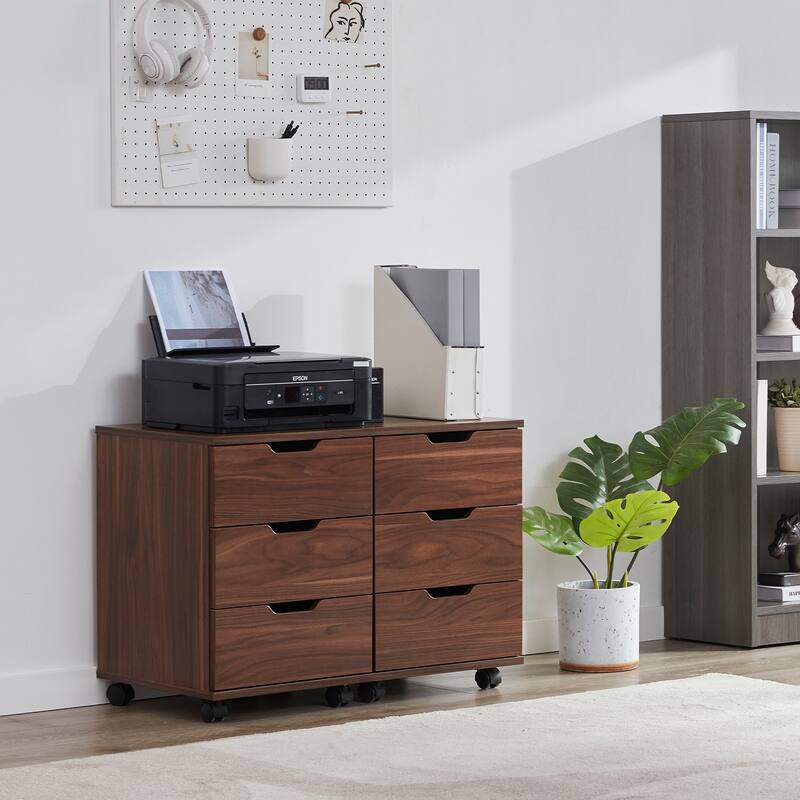 3-Drawer Vertical Filing Cabinet Rolling Wood Mobile File Cabinets Under Desk for Home Office with Casters (Non-Assembled)