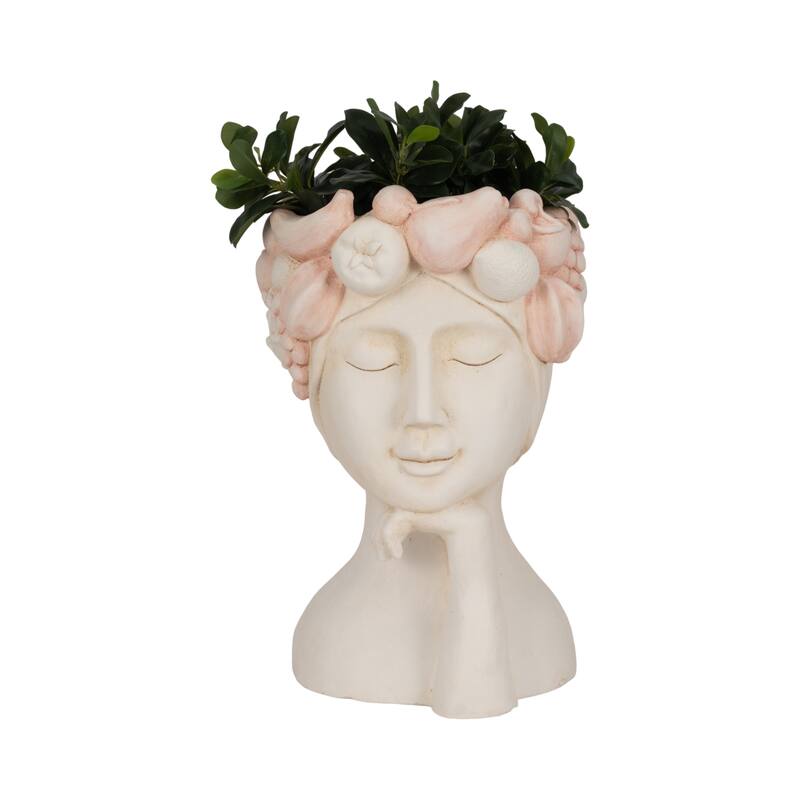 Sagebrook Home Polyresin Face Planter - Enrich Your Space With Greenery