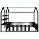 preview thumbnail 6 of 22, Metal House Bed with Fence and Detachable Storage Shelves