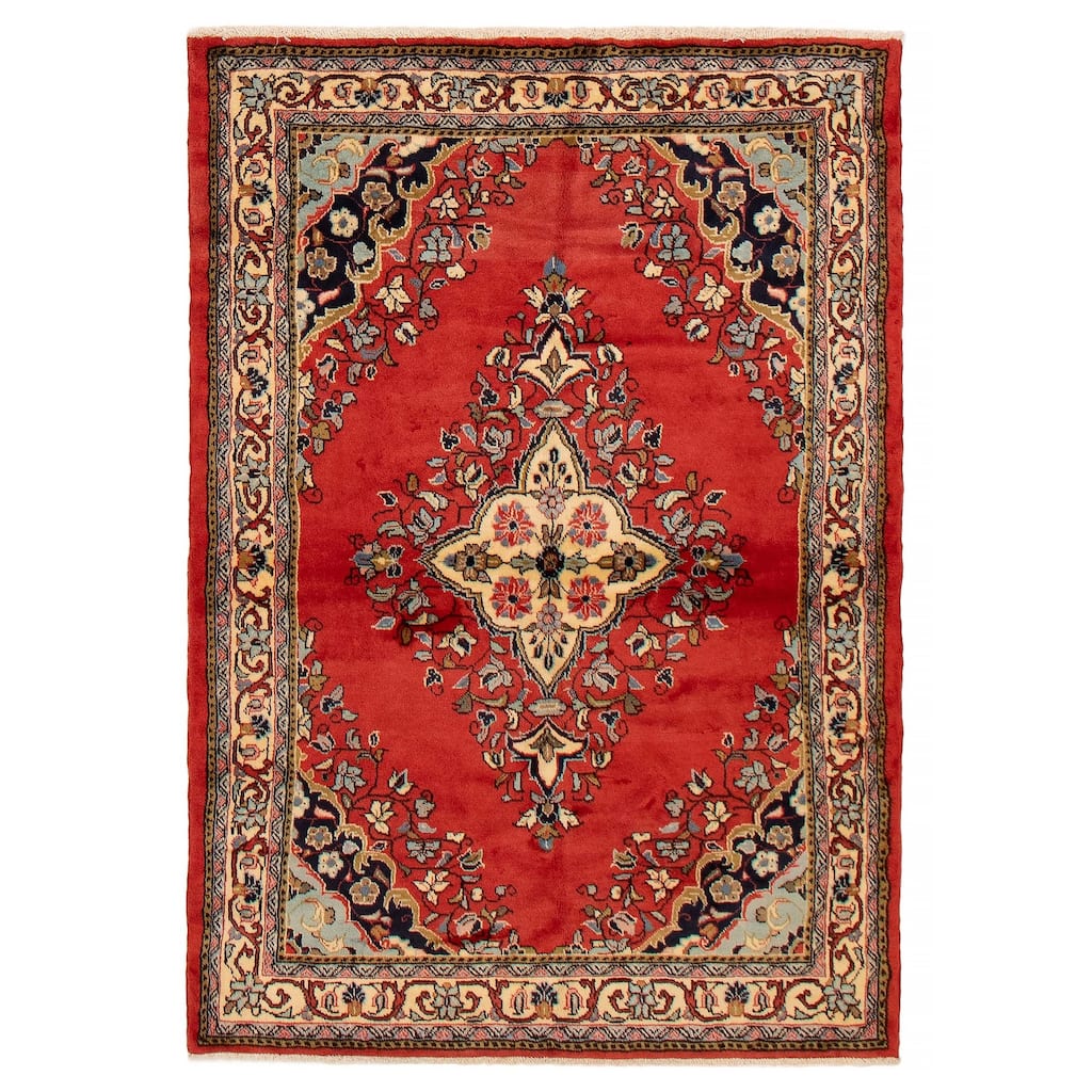 ECARPETGALLERY Hand-knotted Anadol Red Wool Rug - 4'4 x 6'3