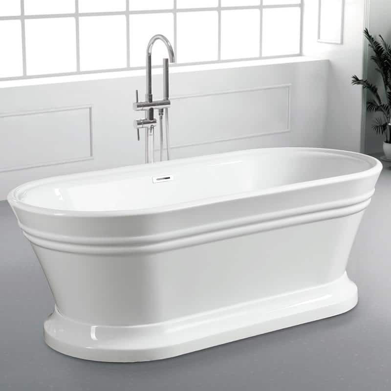 Vanity Art 67" Acrylic Freestanding Soaking Bathtub