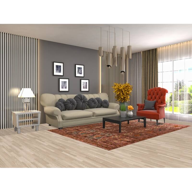 Hand Knotted Oriental 100% Wool Carpet Modern Tribal Pink Moroccan Area Rug - 9' 0'' X 5' 9''