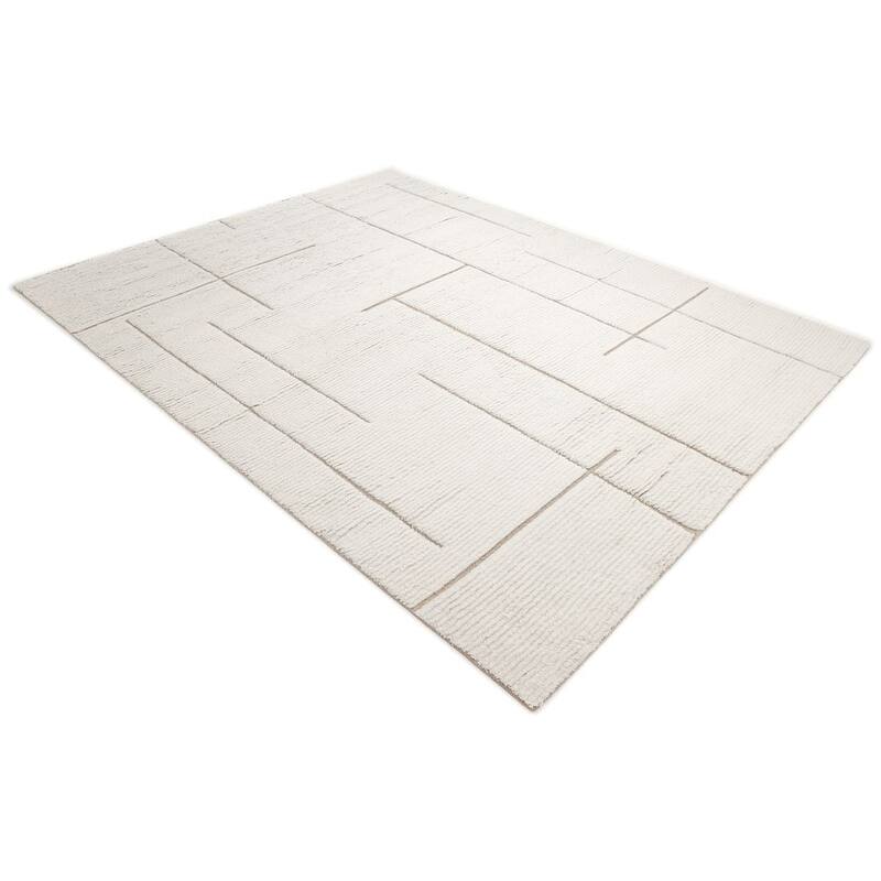 Contemporary Solid Ivory Area Rug
