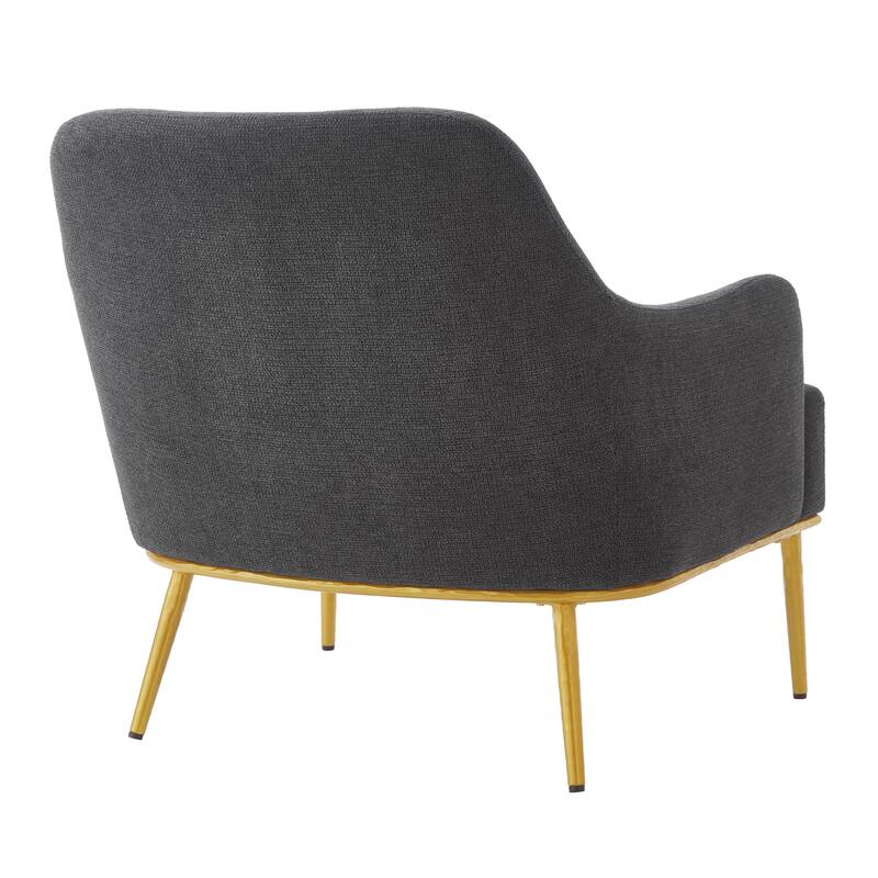 Christopher Knight Home - Modern Upholstered Armchair with Gold Metal Legs and Curved Backrest