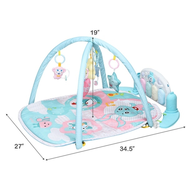 Gymax Baby Play Gym Mat w/ Play Piano & Funny Toys for Newborn Infant - Multi