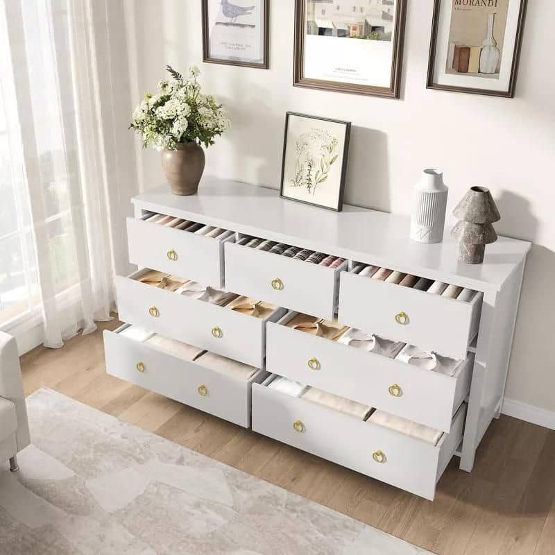 3/6/7 Drawer Tall Dresser for Bedroom, Modern Freestanding Wood Storage Chest of Drawers