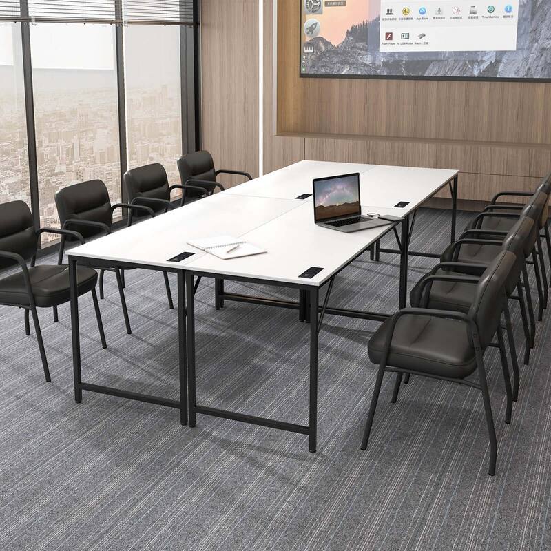 Costway Set of 2/4/6 Meeting Room Desk with Charging Station &