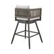 preview thumbnail 4 of 10, Alegria Outdoor Patio Swivel Counter Stool in Aluminum with Rope and Cushions