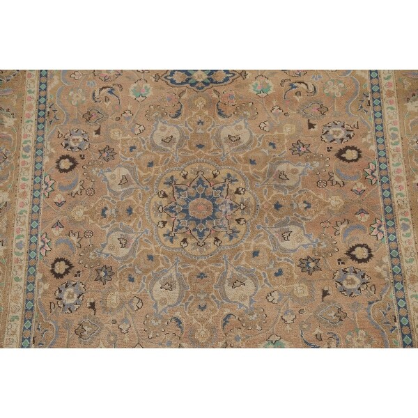Floral / Medallion Mashad Persian Vintage Rug Handmade Wool Carpet