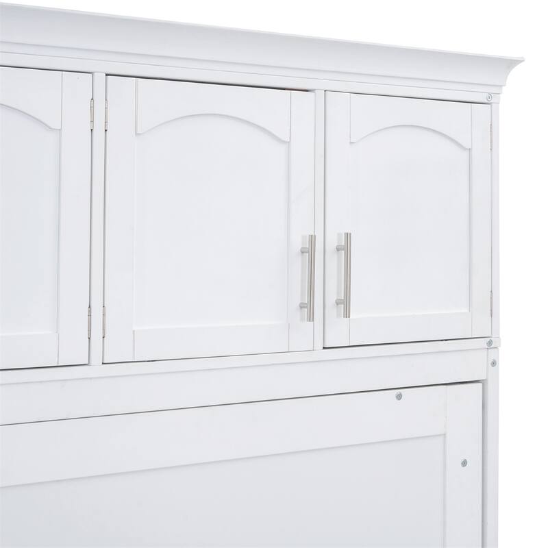 Queen Size Murphy Bed Wall Bed with Top Cabinets