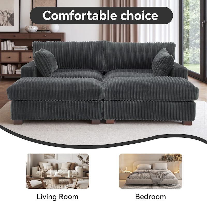 Oversized U-shaped Plush Modular Sectional Sofa Set