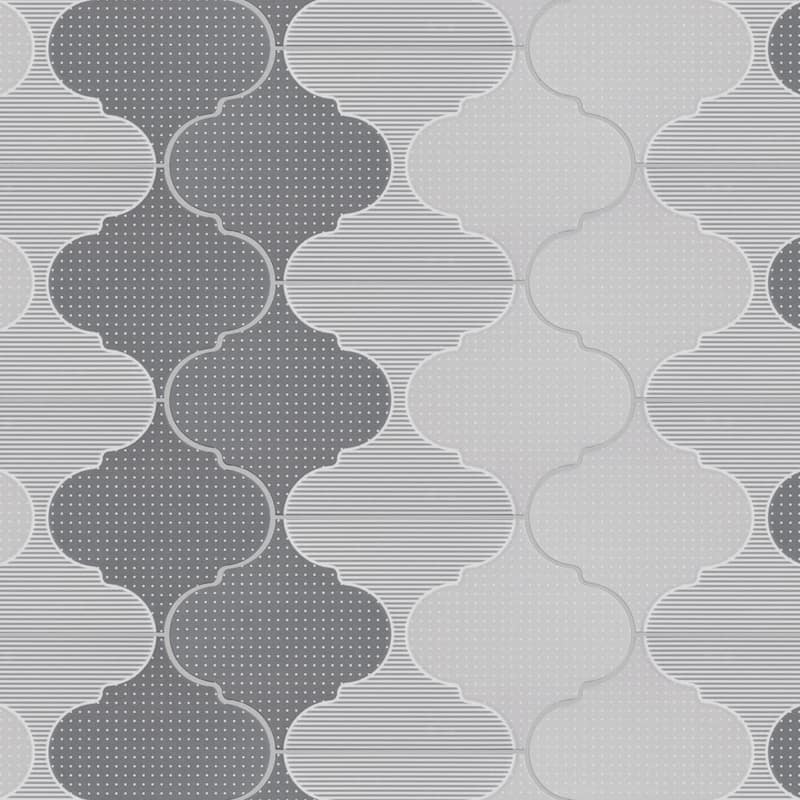 Merola Tile Apreggio Rondo Provenzal Grey 6-1/4" x 12-3/4" Porcelain Floor and Wall Tile