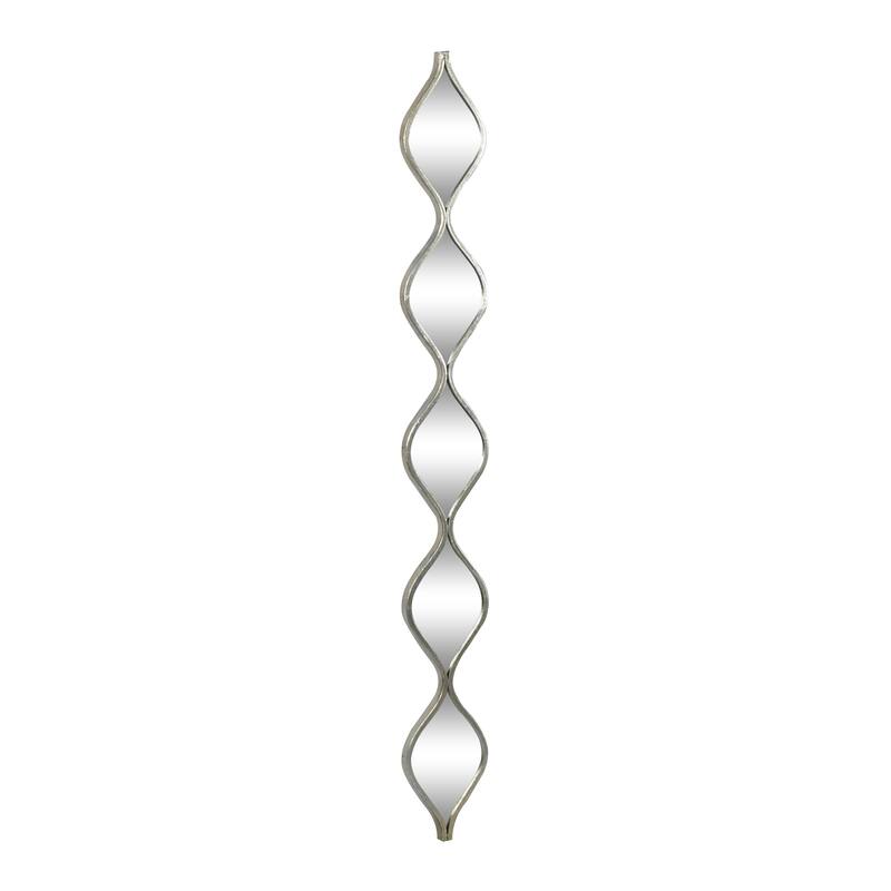 Metal Slim Stacked Chain 5 Layer Wall Mirror with Tear Drop Pattern - Silver, Black, Gold - Roche River Decor