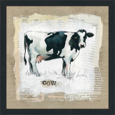 "Burlap Cow" by Carol Robinson Print on Acrylic.
