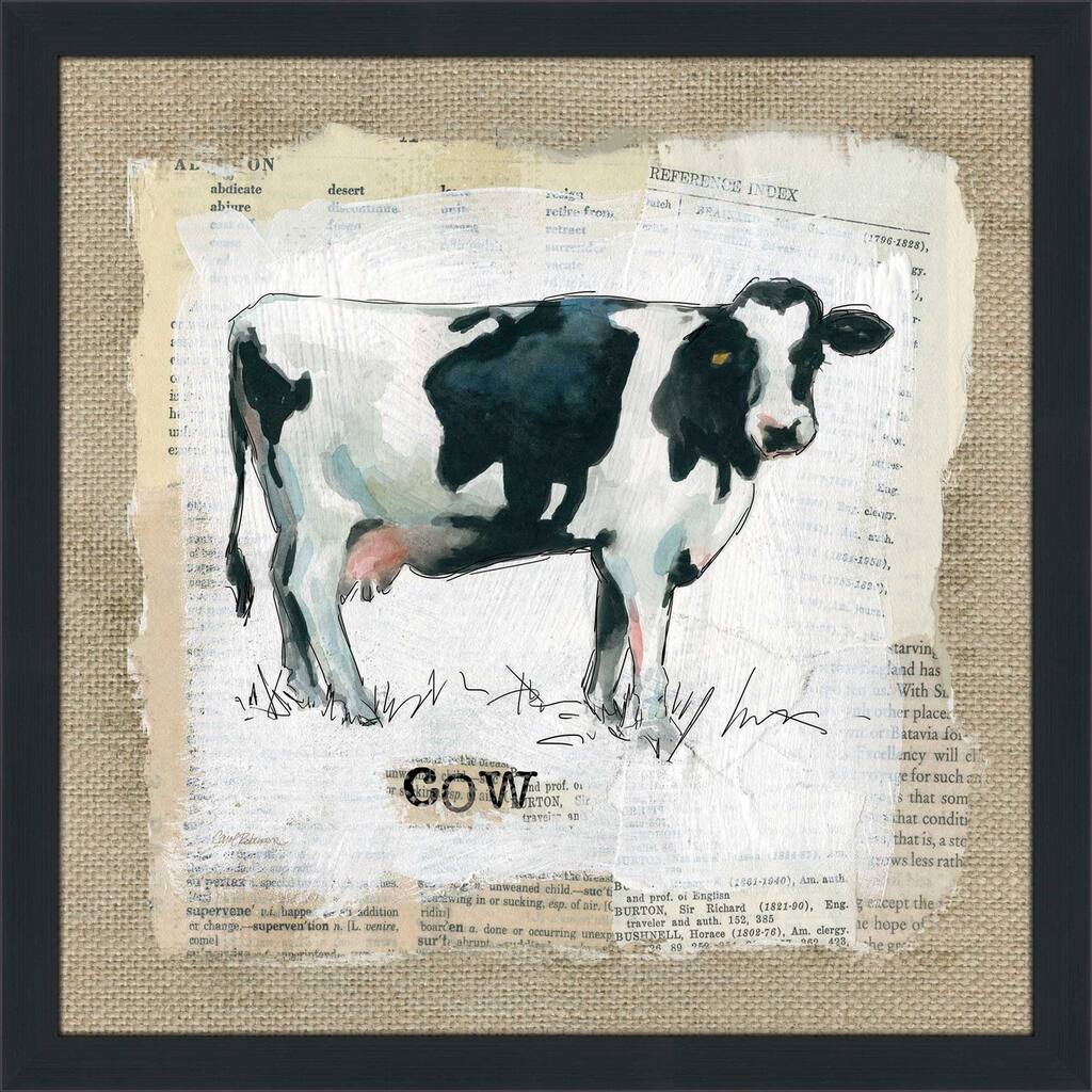 "Burlap Cow" by Carol Robinson Print on Acrylic.