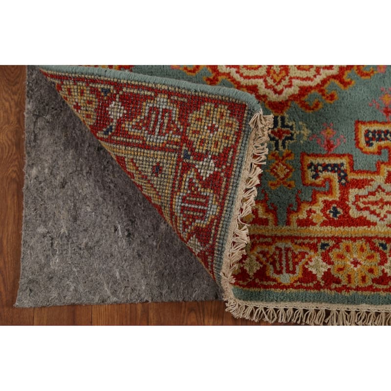 Geometric Viss Indian Runner Rug Handmade Wool Carpet - 2'7"x 11'9"