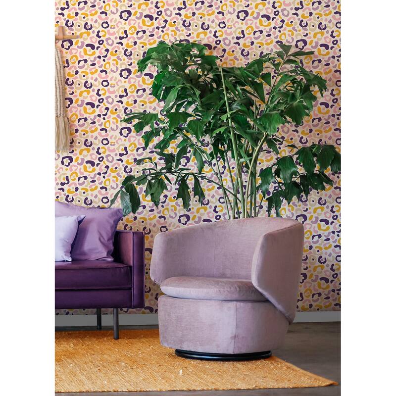 Aelfie Multi Purple Leopard Spots Peel & Stick Wallpaper