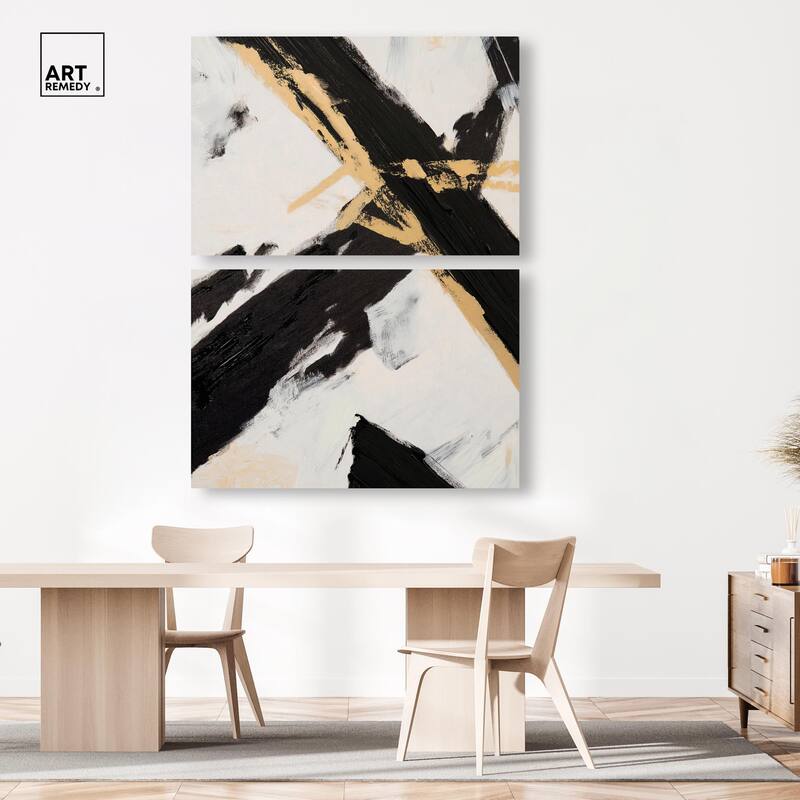Weight of Black III Canvas Set of 2 by Art Remedy, Gallery Wrapped