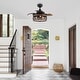 preview thumbnail 4 of 11, 36" Industrial Retractable 3-blade Ceiling Fan Chandelier with Wall Switch