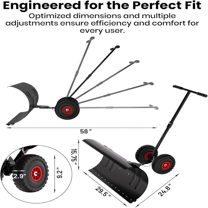 29-Inch Heavy-Duty Steel Snow ShovelSingle Pole
