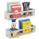 preview thumbnail 7 of 27, Wallniture Utah Wood Wall Shelves for Book and Toy Storage (Set of 2) Burnt White