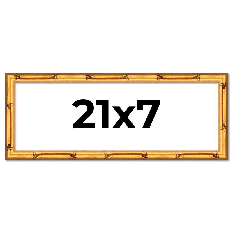 21x7 Frame Gold Bamboo Picture Frame Modern Photo Frame Includes UV Acrylic Shatter Guard Front Acid Free Foam Backing Board