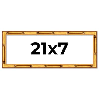 21x7 Frame Gold Bamboo Picture Frame Modern Photo Frame Includes UV Acrylic Shatter Guard Front Acid Free Foam Backing Board