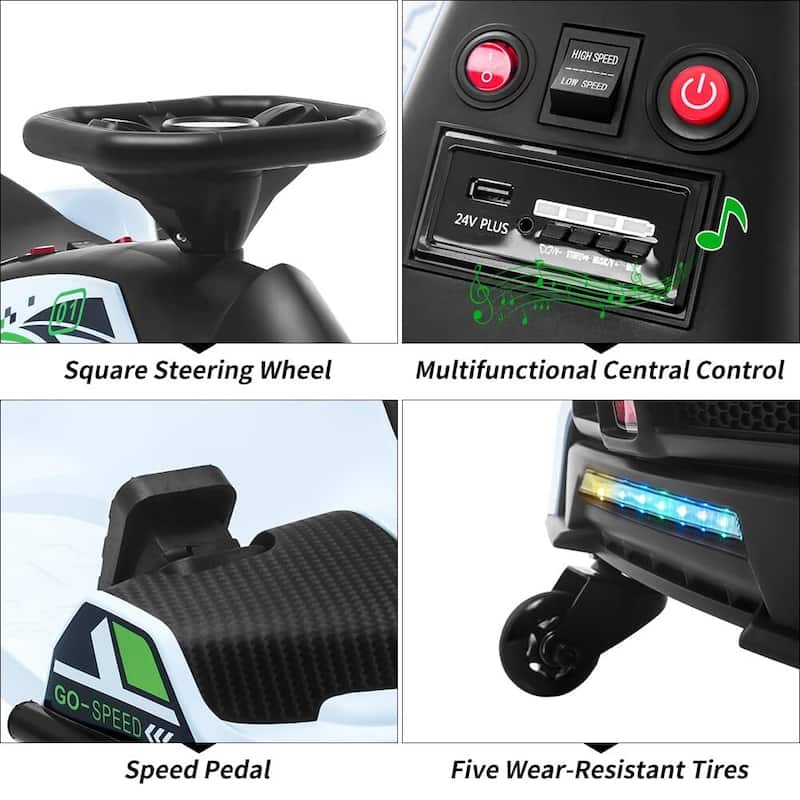 24V Kids Ride On Drifting Car with 180W Brushless Motor