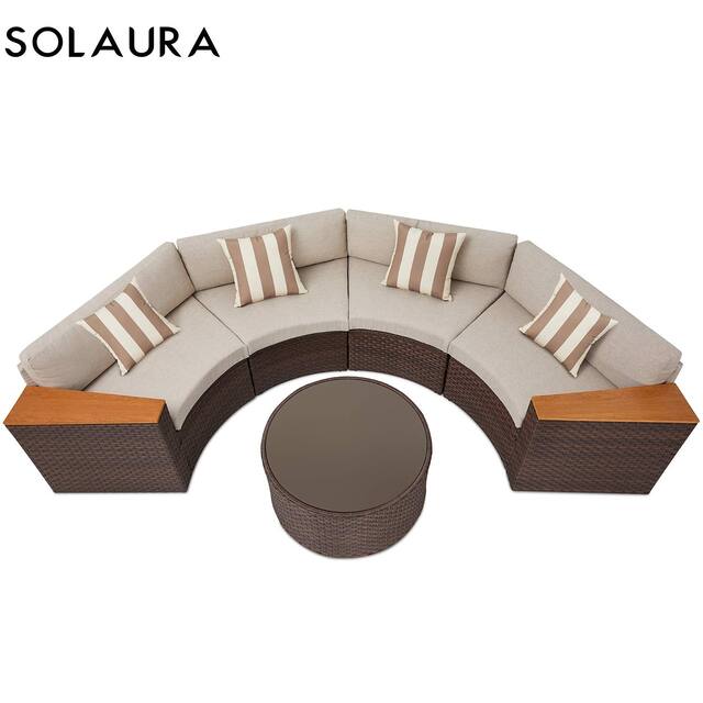 Nuon Wicker Outdoor 5-piece Sectional Set by Havenside Home