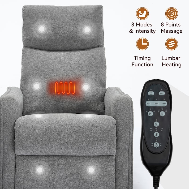 360° Swivel Rocker Recliner Chair with Massage and Lumbar Heating