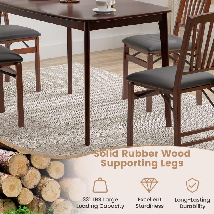 48 Inch Solid Wood Dining Table with Rubber Wood Supporting Legs for Kitchen Dining Room - 48" x 28" x 31"