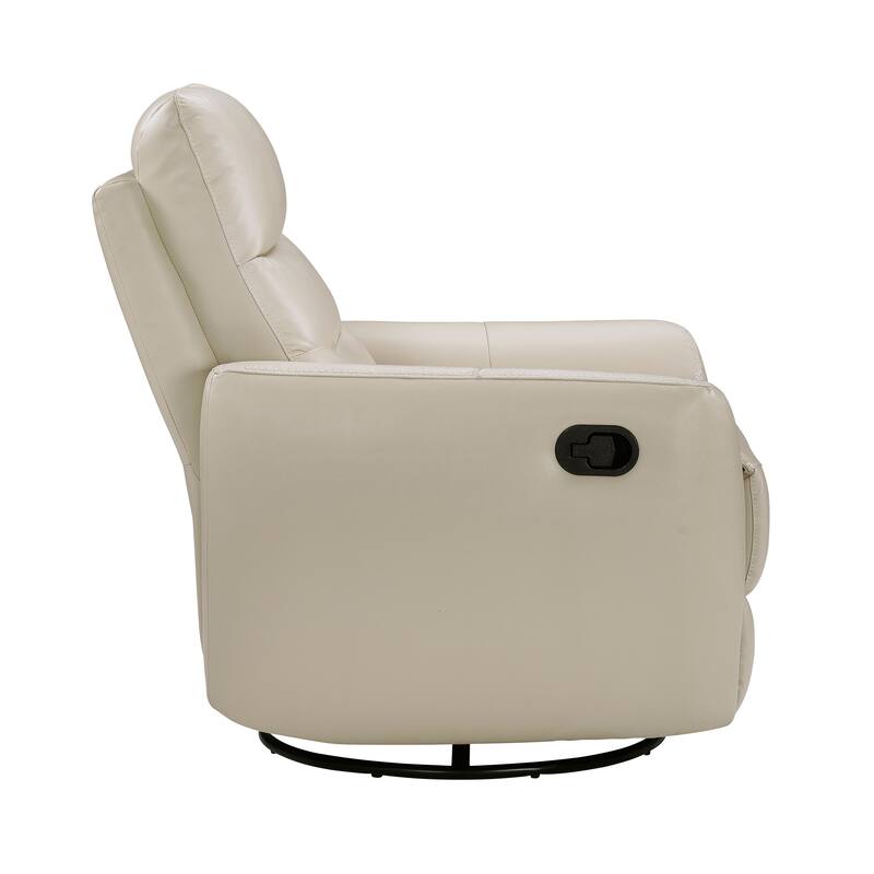 Cillian 35.5" Leather Swivel Glider Recliner - 360-Degree Metal Swivel