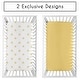 preview thumbnail 2 of 4, Sweet Jojo Designs White and Yellow Boho Sun Boy, Girl Unisex/Gender Neutral 2 Pack Fitted Crib Sheets -Solid Mustard, Celestial