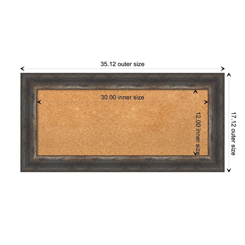 Bark Rustic Framed Cork Bulletin Memo Board