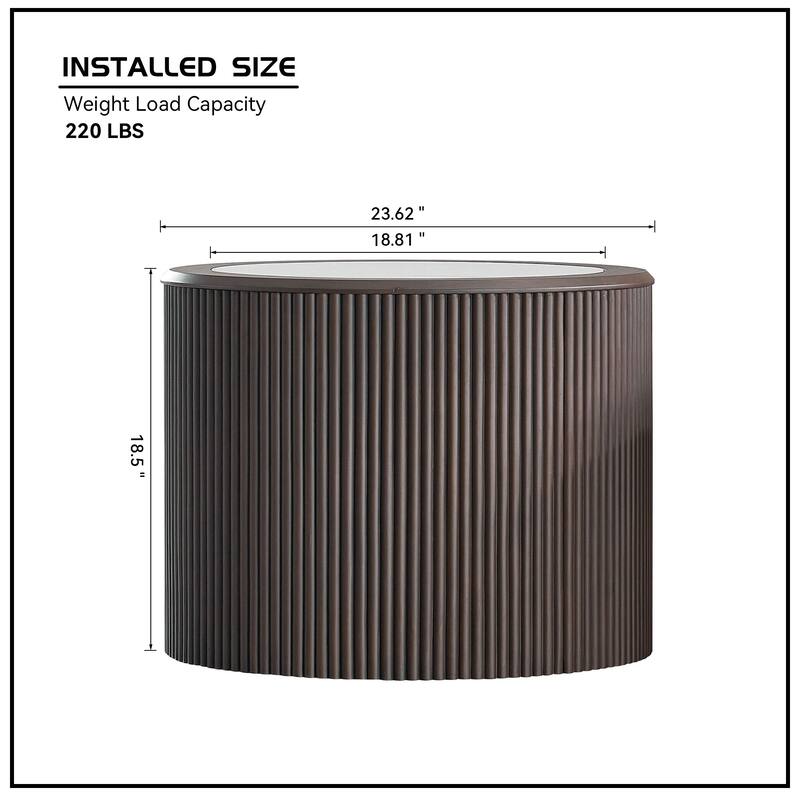 GDF Studio - Carysfort Modern Faux Marble Round Coffee Table