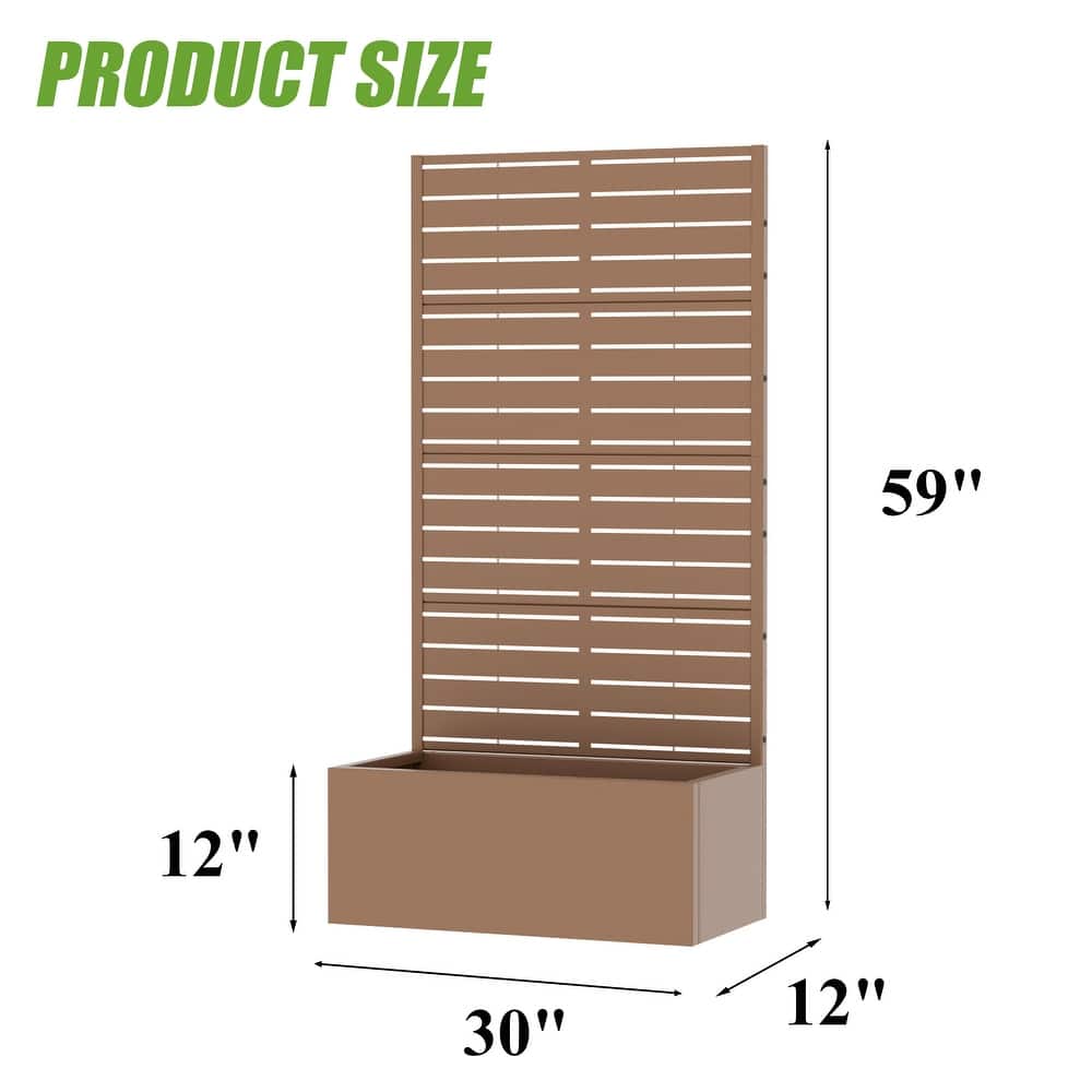 Metal Planter Box with Trellis Privacy Screen Planter Box Set of 2