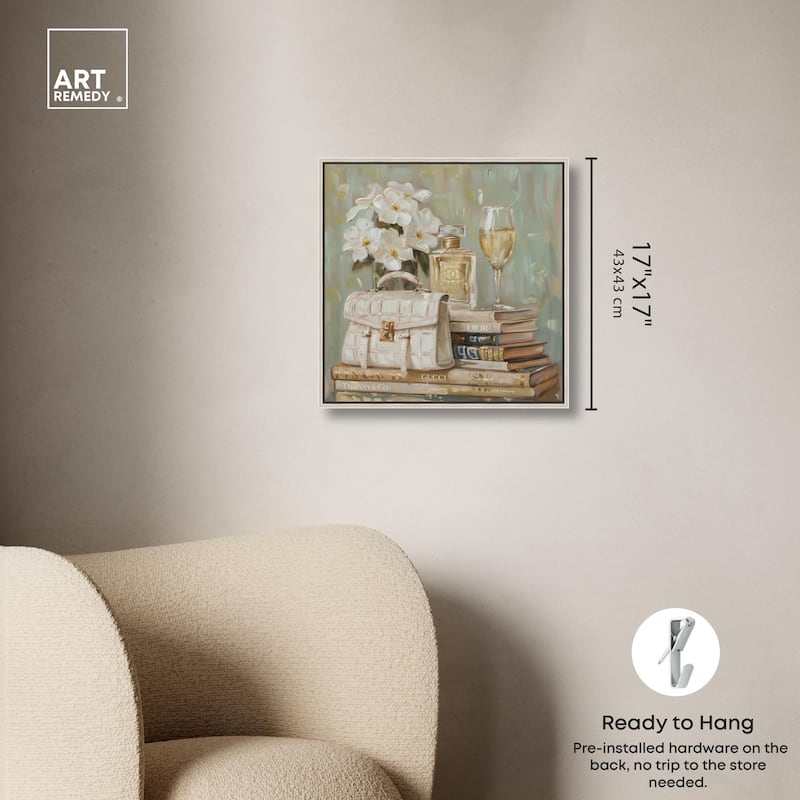 Sage Green Glam Canvas by Art Remedy