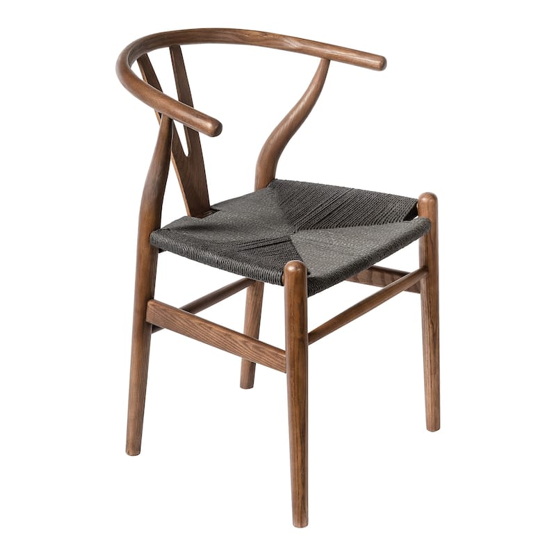 Albany-2 - Black - Natural Papercord Seat (Set of 2)