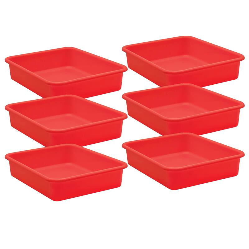 Teacher Created Resources Red Large Plastic Letter Tray, Pack of 6