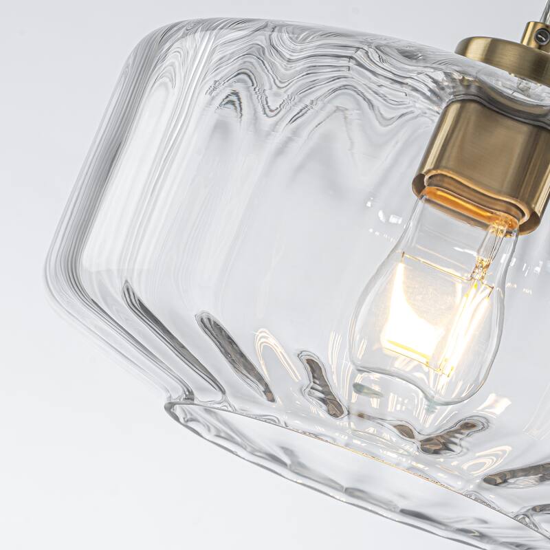 Starsky 1-Light Textured Glass Drum Pendant Light