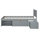 preview thumbnail 10 of 12, Grey Twin Wood Bed Frame with Storage Wheels & 1 Drawer, Noise-Free