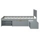 preview thumbnail 23 of 25, Twin Size Wooden Platform Bed Frame with one Storage Rack on Wheels, one Drawer & Two Shelves for Boys Girls, Noise-Free