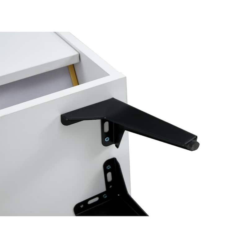 31.49 in.W MDF Shoe Storage Cabinet with Metal Leg and 1 Drawer - 4-Tier