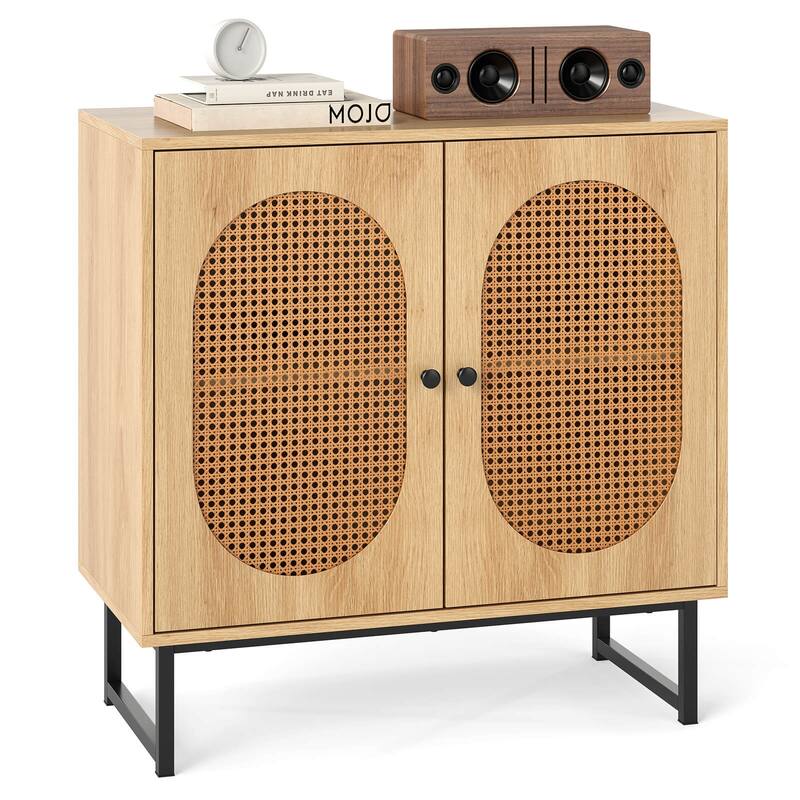 Costway Buffet Cabinet with 2 Doors Adjustable Shelf Metal Legs Accent - See Details