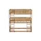 preview thumbnail 10 of 14, Detachable Rubber Wood Triple Bunk Bed with Ladders,Guardrails,Twin over Twin over Twin