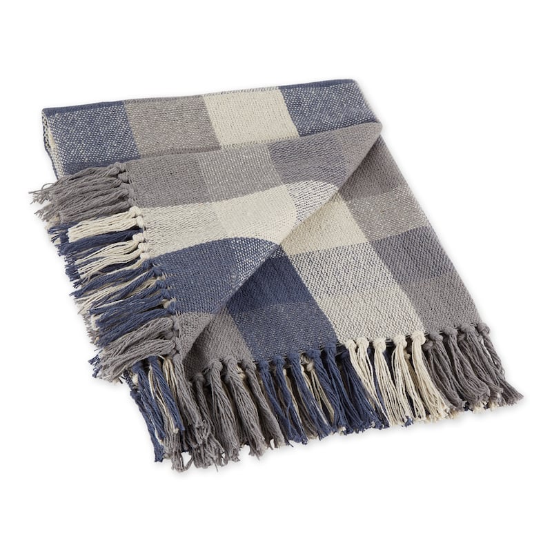 Tri-Color Check Throw